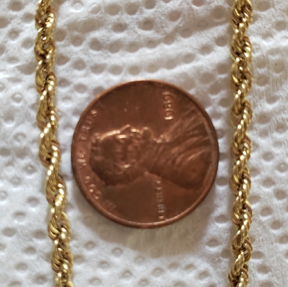 10k gold hollow necklace NWOT - Picture 3 of 6